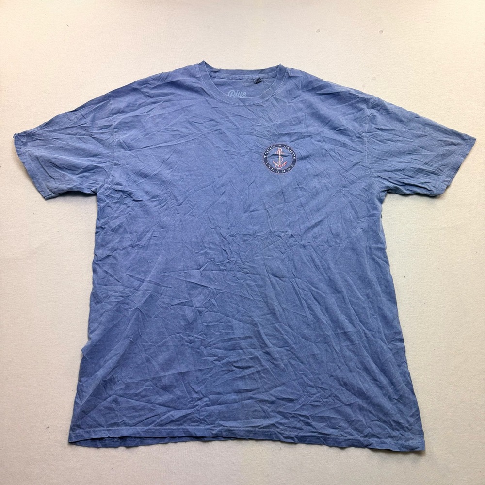 Blue 84 Turks & Caicos Islands T-Shirt Mens Extra Large Blue Excellent Anchor